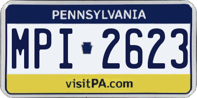 PA license plate MPI2623