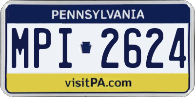 PA license plate MPI2624