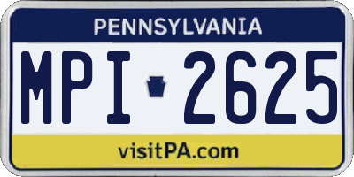 PA license plate MPI2625