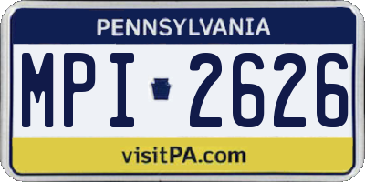 PA license plate MPI2626