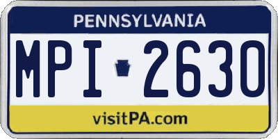 PA license plate MPI2630