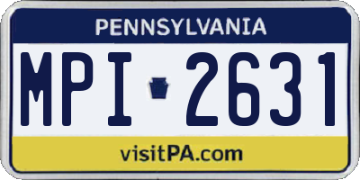 PA license plate MPI2631