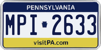 PA license plate MPI2633
