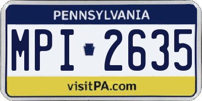 PA license plate MPI2635
