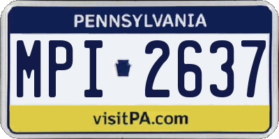 PA license plate MPI2637