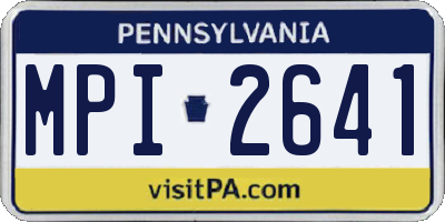 PA license plate MPI2641