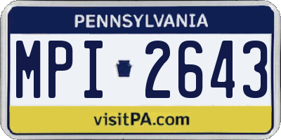 PA license plate MPI2643