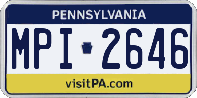 PA license plate MPI2646