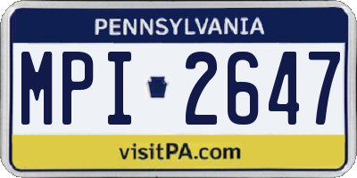 PA license plate MPI2647