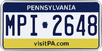 PA license plate MPI2648