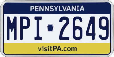PA license plate MPI2649