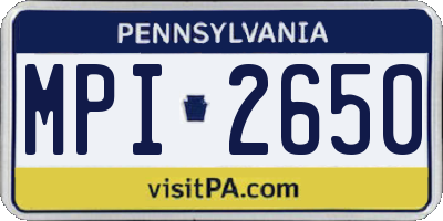 PA license plate MPI2650
