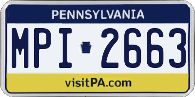 PA license plate MPI2663