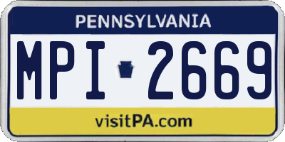 PA license plate MPI2669