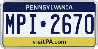 PA license plate MPI2670