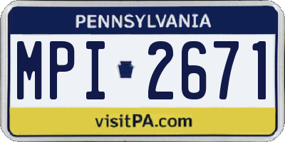 PA license plate MPI2671