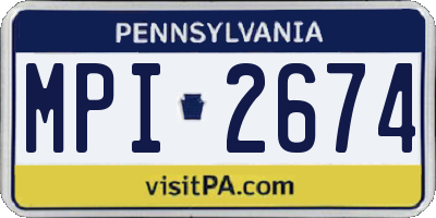 PA license plate MPI2674