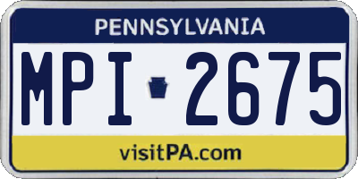 PA license plate MPI2675