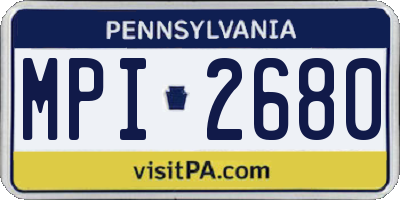 PA license plate MPI2680
