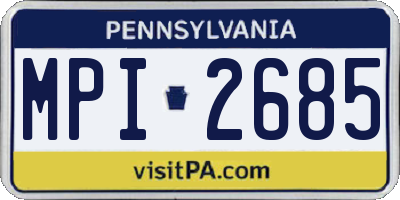 PA license plate MPI2685