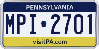 PA license plate MPI2701