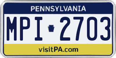 PA license plate MPI2703