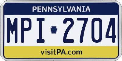 PA license plate MPI2704