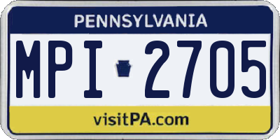 PA license plate MPI2705