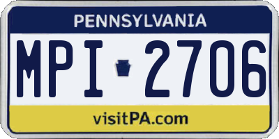 PA license plate MPI2706