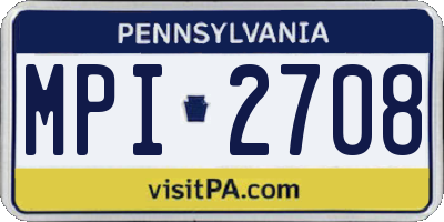 PA license plate MPI2708