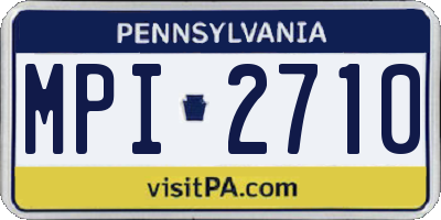 PA license plate MPI2710
