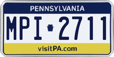 PA license plate MPI2711