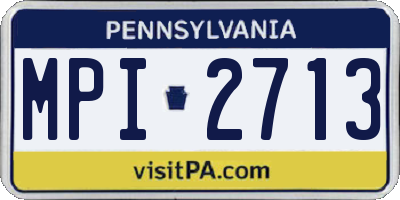 PA license plate MPI2713