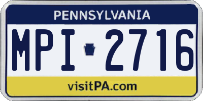 PA license plate MPI2716