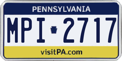 PA license plate MPI2717