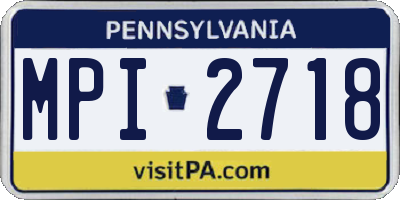 PA license plate MPI2718