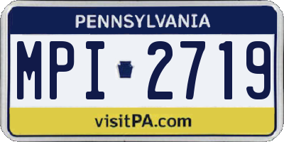 PA license plate MPI2719