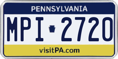PA license plate MPI2720