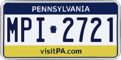 PA license plate MPI2721