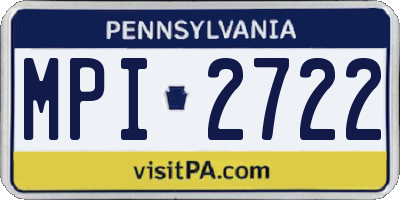PA license plate MPI2722