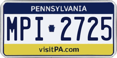 PA license plate MPI2725