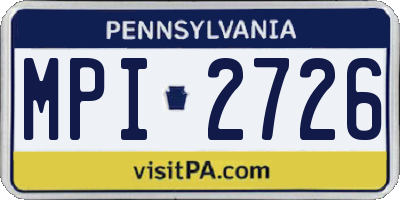 PA license plate MPI2726