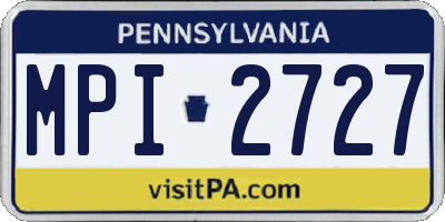 PA license plate MPI2727