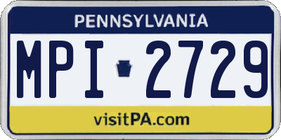 PA license plate MPI2729