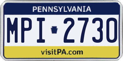 PA license plate MPI2730