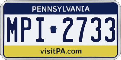 PA license plate MPI2733