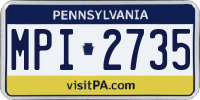 PA license plate MPI2735
