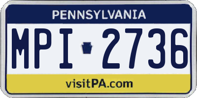 PA license plate MPI2736