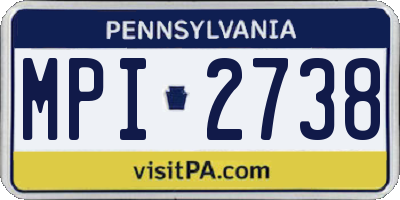 PA license plate MPI2738
