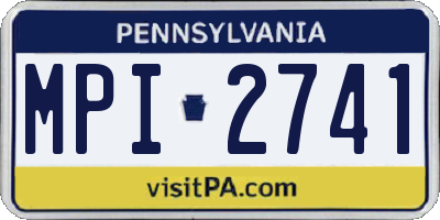 PA license plate MPI2741